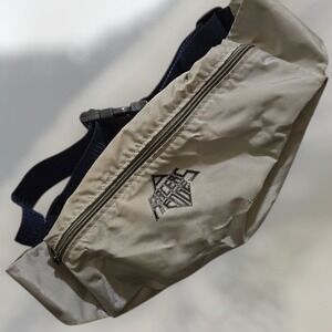 VTG Racers Edge Khaki Nylon Travel Belt Waist Pack 5x20 Fanny Pack Zip OSFA 90s